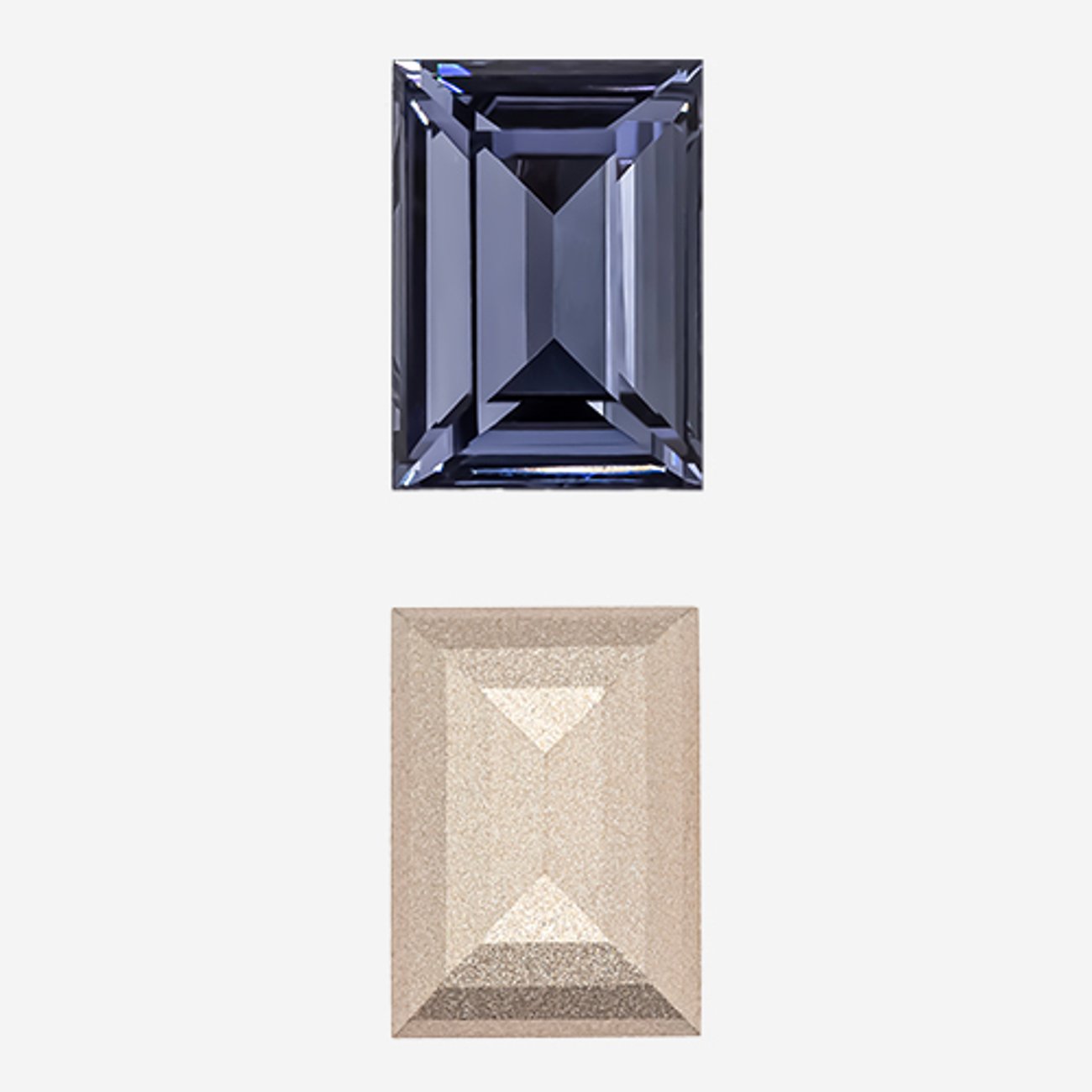 Кристалл Прямоугольник (Step Cut Fancy Stone), оттенок "Танзанит"/"Tanzanite", 14*10мм
