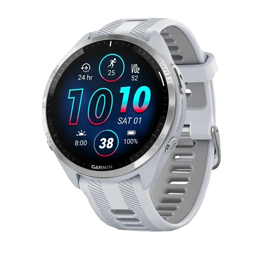 Умные часы Garmin Forerunner 965 Titanium White, спортивный ремешок "White" (010-02809-11)