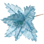 Украшение новогоднее «Пуансеттия - Узоры» 24 см, Голубой