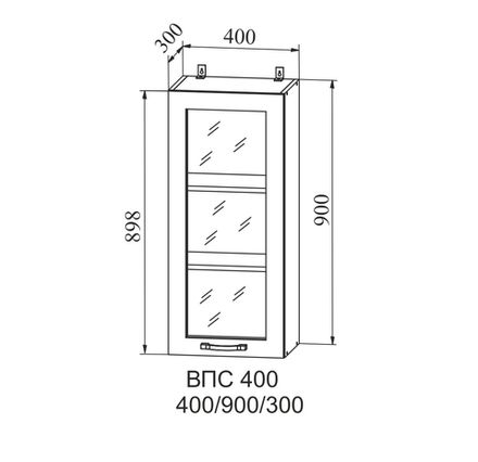 Кухня Модуль ВПС 400 Квадро Ваниль кожа