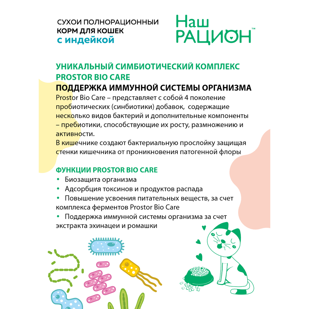 Сухой корм «Наш рацион» для взрослых кошек с индейкой Сухой корм «Наш рацион» для взрослых кошек с индейкой