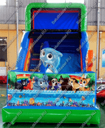 Надувная горка "Звери на пляже" 6*3.5*5 м