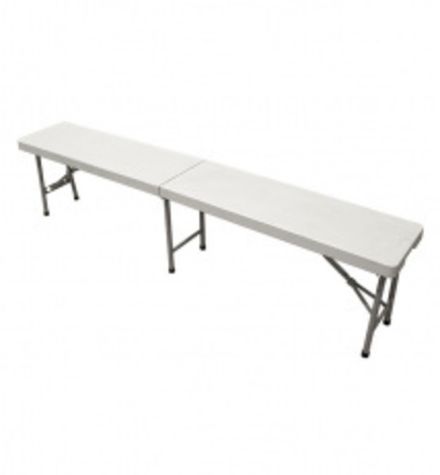 Скамья пластиковая разборная 180 серо-белая