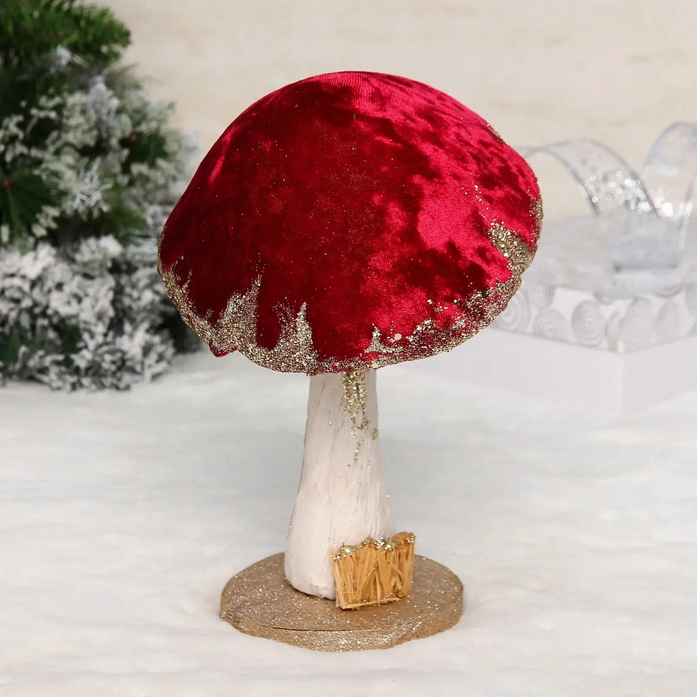 Фигурка новогодняя «Сказочный грибочек» 17*16*26 см, Бордовый
