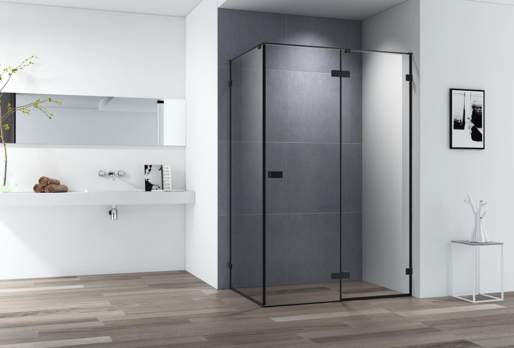 Душевой уголок Cezares BELLAGIO-AH-1-140/80-C-NERO, профиль черный