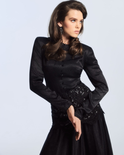 Платье из черной жаккардовой вискозы