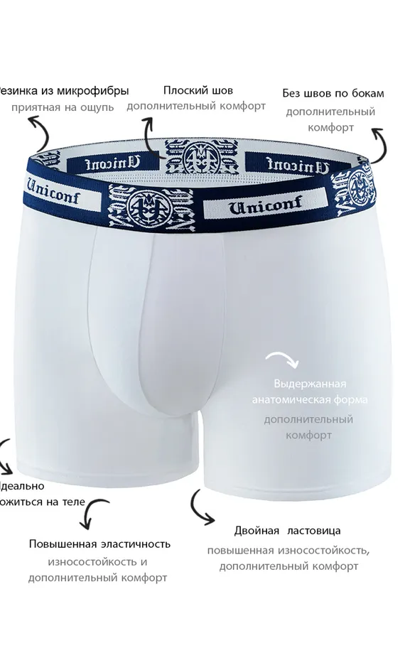 Мужские трусы BB32 Белый-Темно-синий-Серый