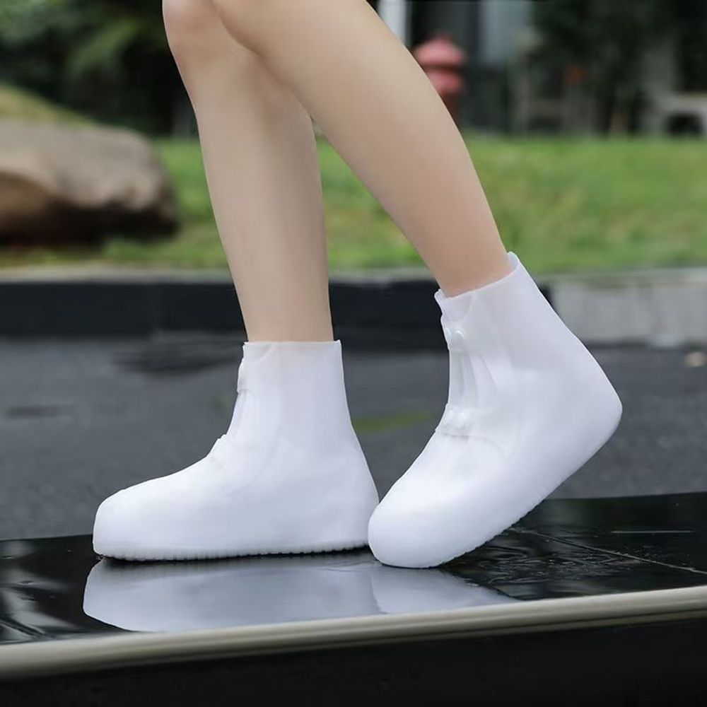 Чехол для обуви (дождевик для обуви) силиконовый, непромокаемый, размер 42-43 (длина 30,5 см), цвет белый