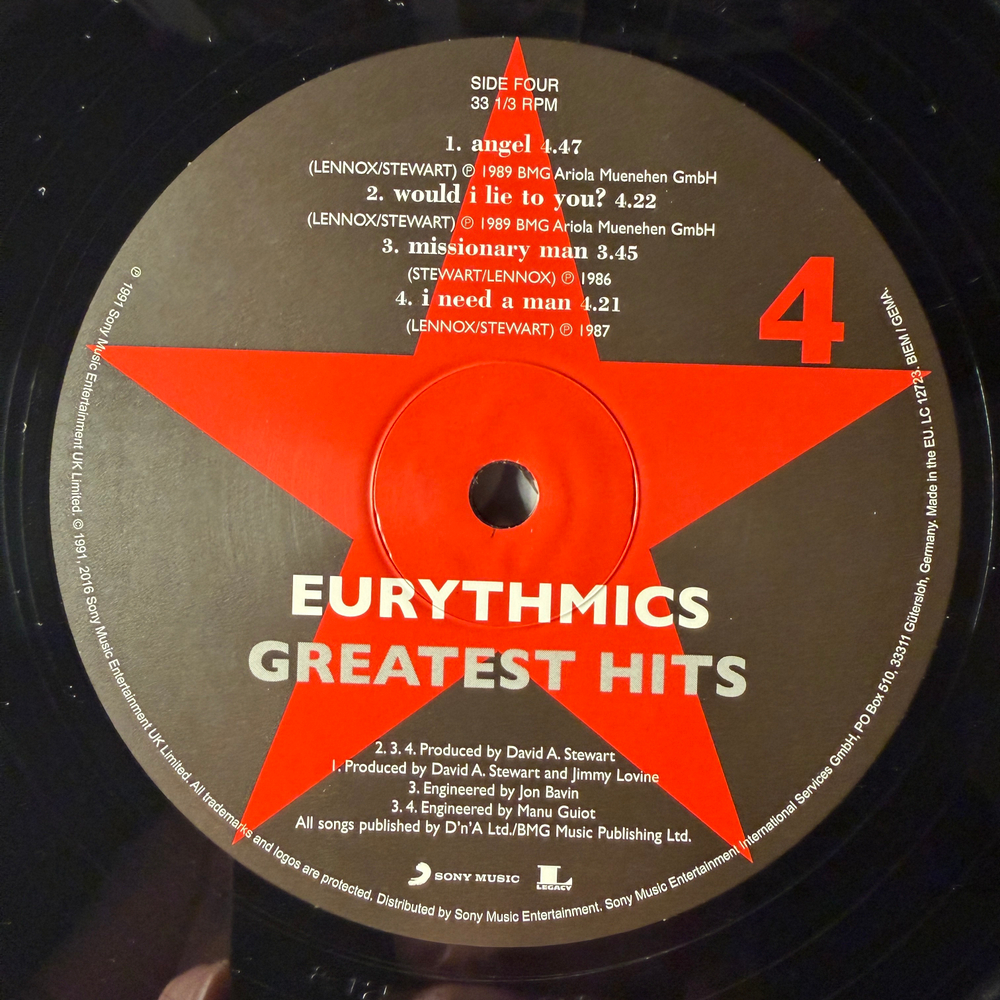 Eurythmics ‎– Greatest Hits 2LP (Европа 2016г.)