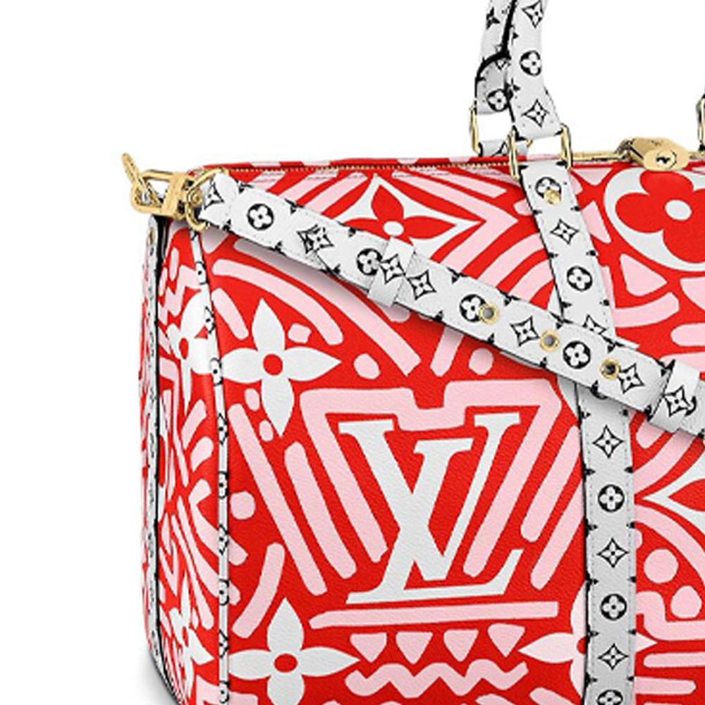 LOUIS VUITTON Keepall Artificial Leather Travel Bag Women"s