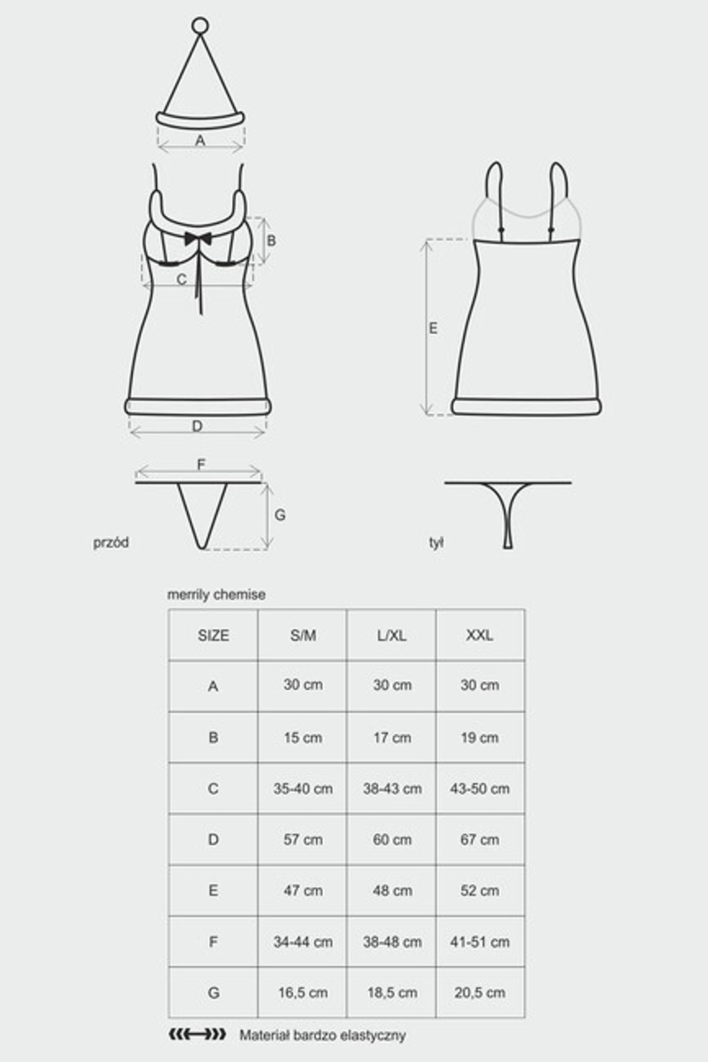 Новогодний комплект с пушком Merrily Chemise LXL (46-48) (Цвет: красный, белый)