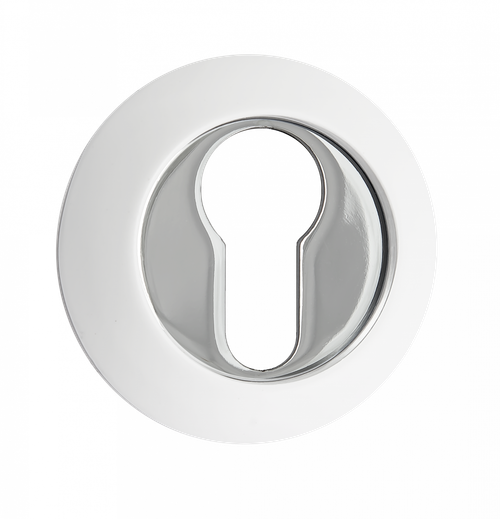 Накладка круг на цилиндр Ренц INET 08 W/CP, цвет белый/хром (гарантия - 12 месяцев)