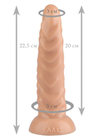 Телесная рельефная анальная втулка - 22,5 см. (Цвет: телесный)