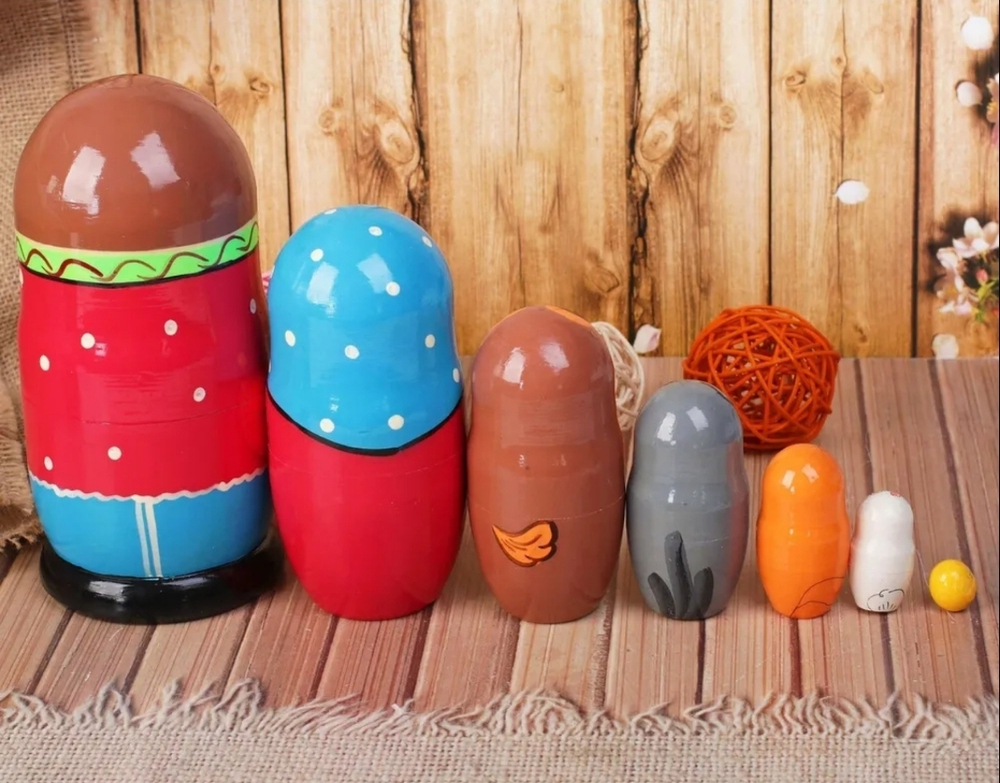 Матрешка "Колобок" 7 кукольная. Высота самой большой куклы 17-20см