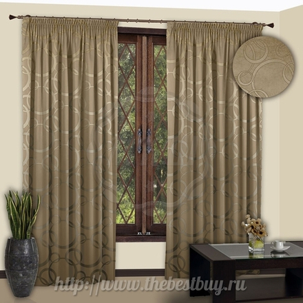 Комплект штор  Бандер (арт. 1111-1)  - (145х260)х2 см. - бежевые
