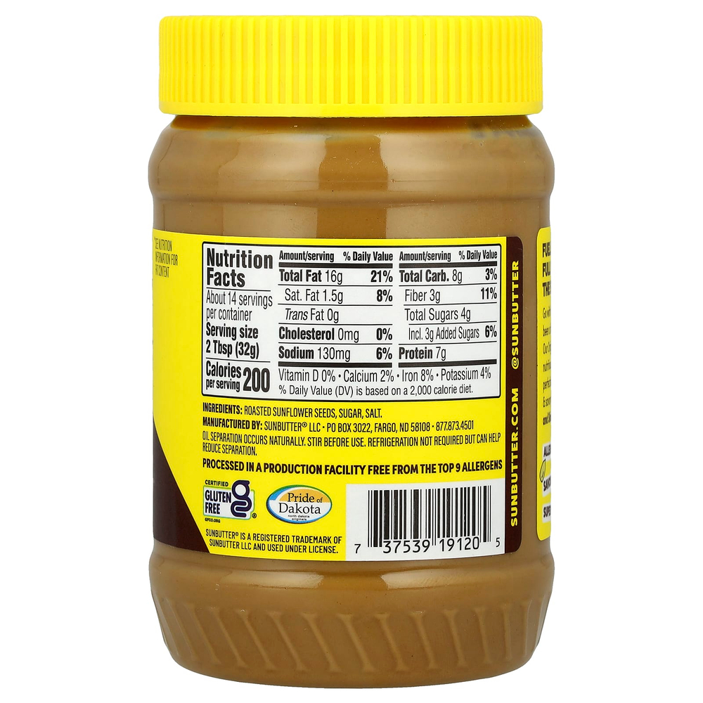 SunButter, Подсолнечное масло, оригинальное, 454 г (16 унций)
