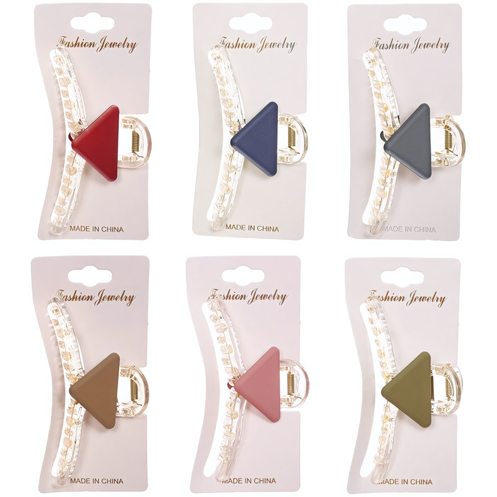 Заколка - краб для волос на блистере «LAVE», шесть цветов в ассортименте, 9см