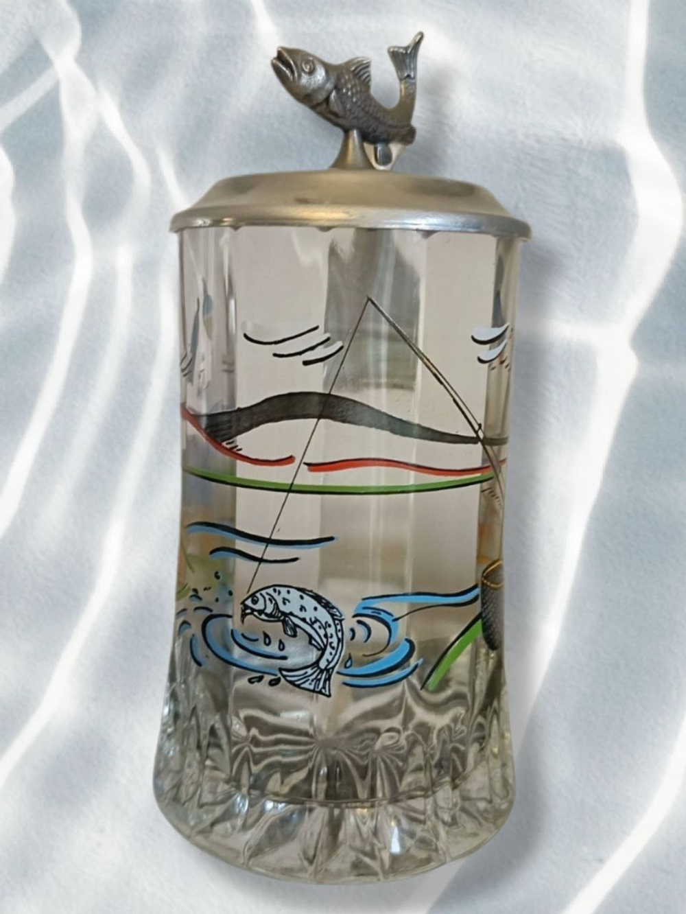 Пивная кружка с крышкой "Рыбаку" Германия