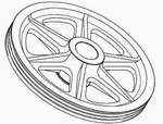 Канатоведущий шкив 770х3х12 мм (КМЗ) для лебедки ЛГ-180х35