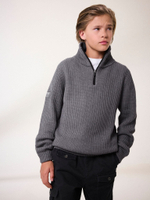 Джемпер вязаный с молнией для мальчика Next K84-013, Темно-серый