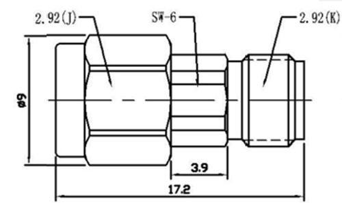 2.92 mm, коаксиальный аттенюатор, 40 ГГц
