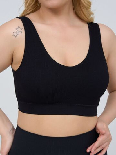 Набор из 3 бюстгальтеров-топов в мелкий рубчик (Размер: XXL) (Цвет: разноцветный)