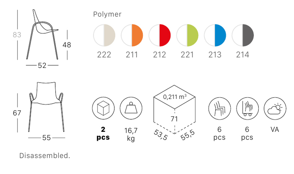 Кресло пластиковое двухцветное Scab Design Zebra Bicolore, хром, белый, голубой
