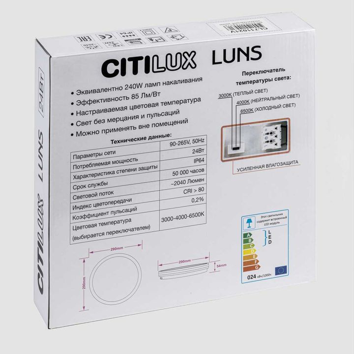 Светильник накладной Citilux LUNS CL711021V