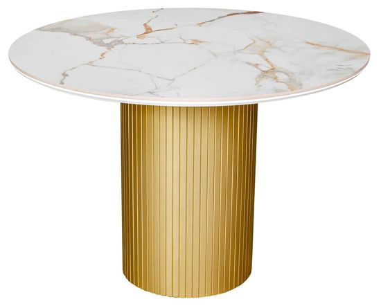 Стол DUBAI 100 Calacata gold gloss / опора шелк, золото