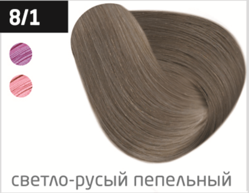 OLLIN COLOR 8/1 светло-русый пепельный 60мл Перманентная крем-краска для волос