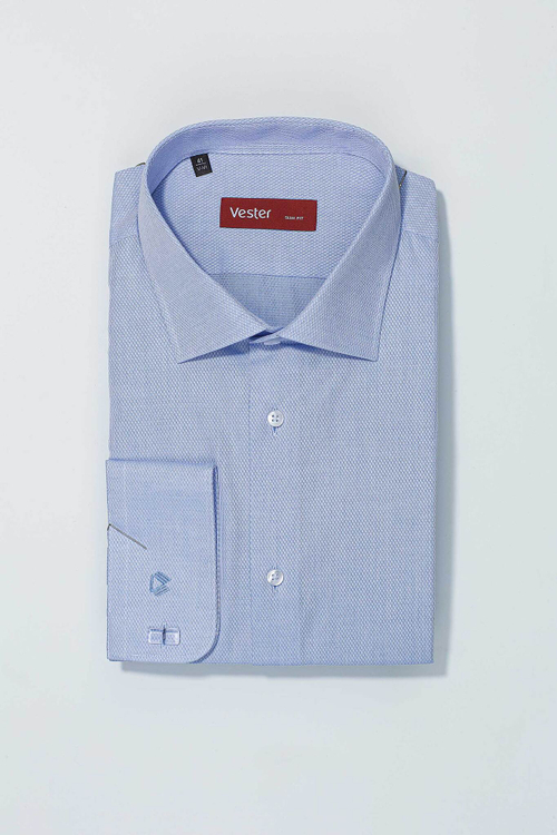 Сорочка мужская VESTER длинный рукав, цвет голубой