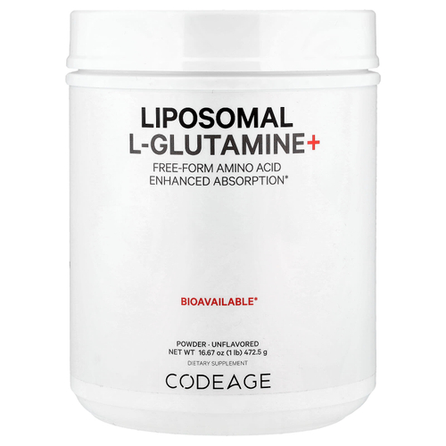 Codeage, Липосомальный L-глютамин + порошок, без ароматизаторов, 472,5 г (16,67 унции)