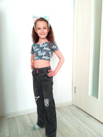 1048 Футболка-топ для девочки рибана набивка (72-140)