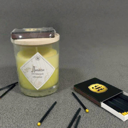 Свеча ароматическая с эфирным маслом лимона
