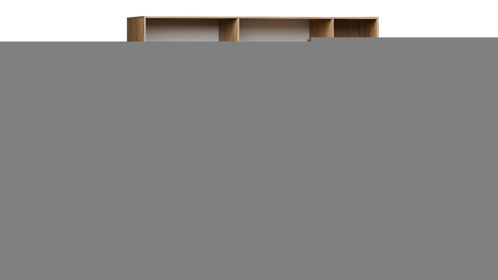 Шкаф Агератум МДФ четырехсекционный с стеллажом в синей эмали - Дуб молочный 8622  260*45*240