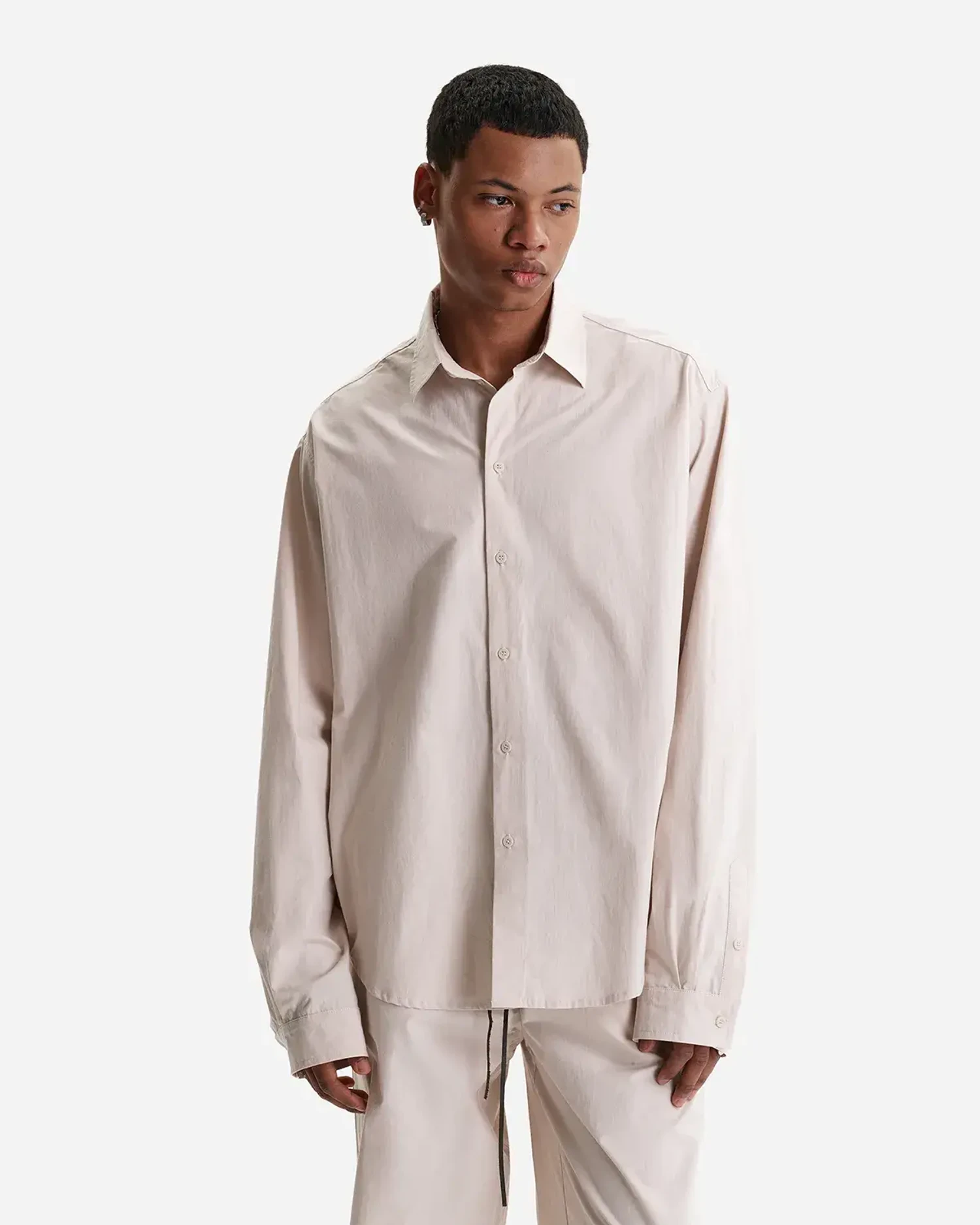 Рубашка из итальянского хлопка бежевая