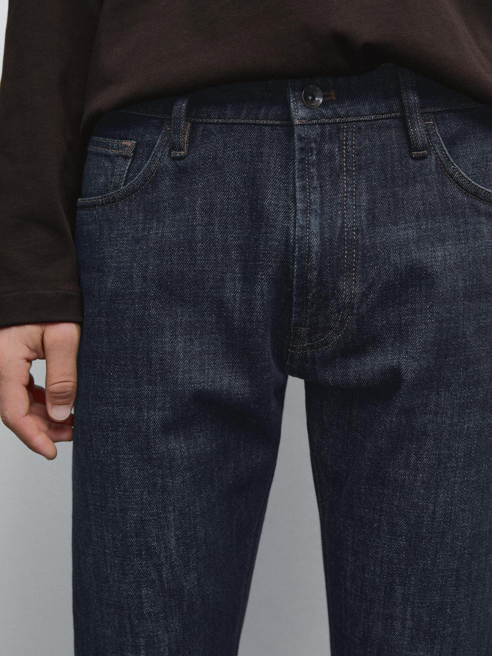 Massimo Dutti Зауженные джинсы, темно-синий