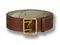 Ремень офицерский из натуральной коричневой кожи с латунной пряжкой