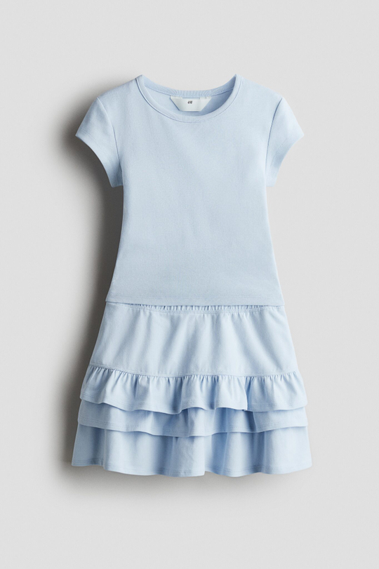 H&M Комплект из топа и юбки, светло-голубой