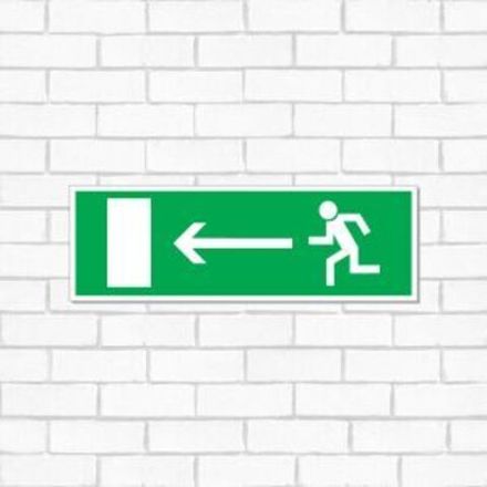 Табличка ПВХ эвакуационный знак «Направление к эвакуационному выходу налево» 100х300 мм REXANT