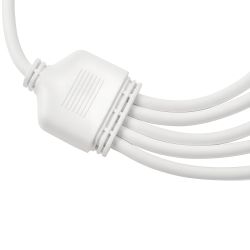 UCX-F90 S5-0.4M-WH Провод-разветвитель для гирлянд серии F90PRO. 0.4м. 5 выходов. Статика-мерцание. IP67. Белый. ТМ Uniel