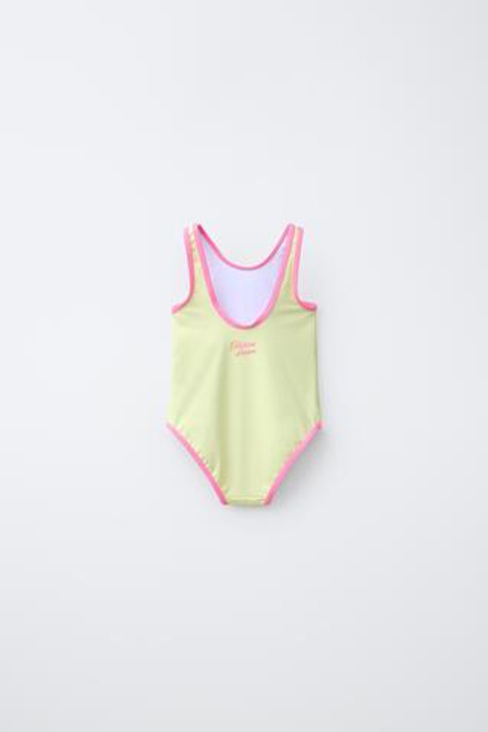 ZARA КУПАЛЬНИК С ЦВЕТКОМ ГИБИСКУСА, ЦВЕТ ФУКСИИ