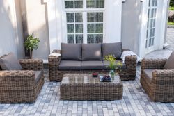 "Палермо" лаунж-зона из искусственного ротанга, цвет соломенный