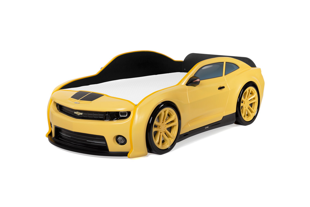 Объемная (3d) кровать-машина EVO "Camaro" (желтая матовая)