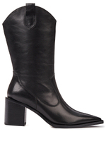 Женские кожаные чёрные казаки