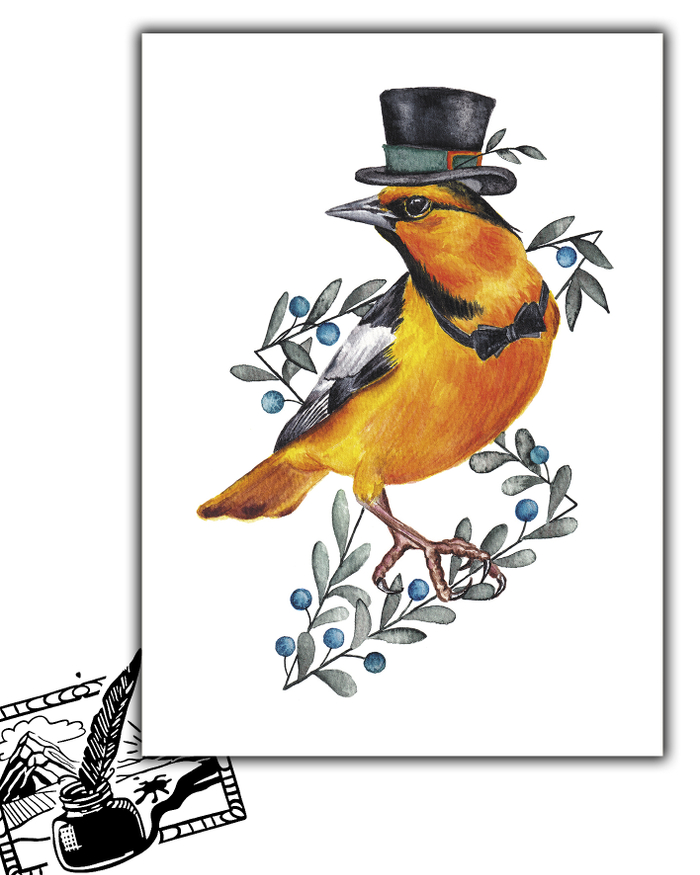 Открытка почтовая. Колесникова Екатерина. Импозантный мужчина