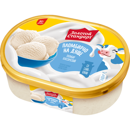 Мороженое ванночка Пломбир на душе Золотой Стандарт 800 мл