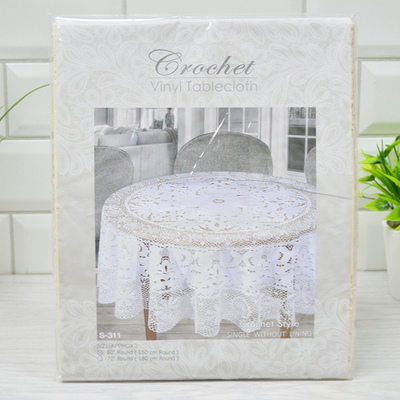 Скатерть круглая 150см CROCHET 60" бежевая
