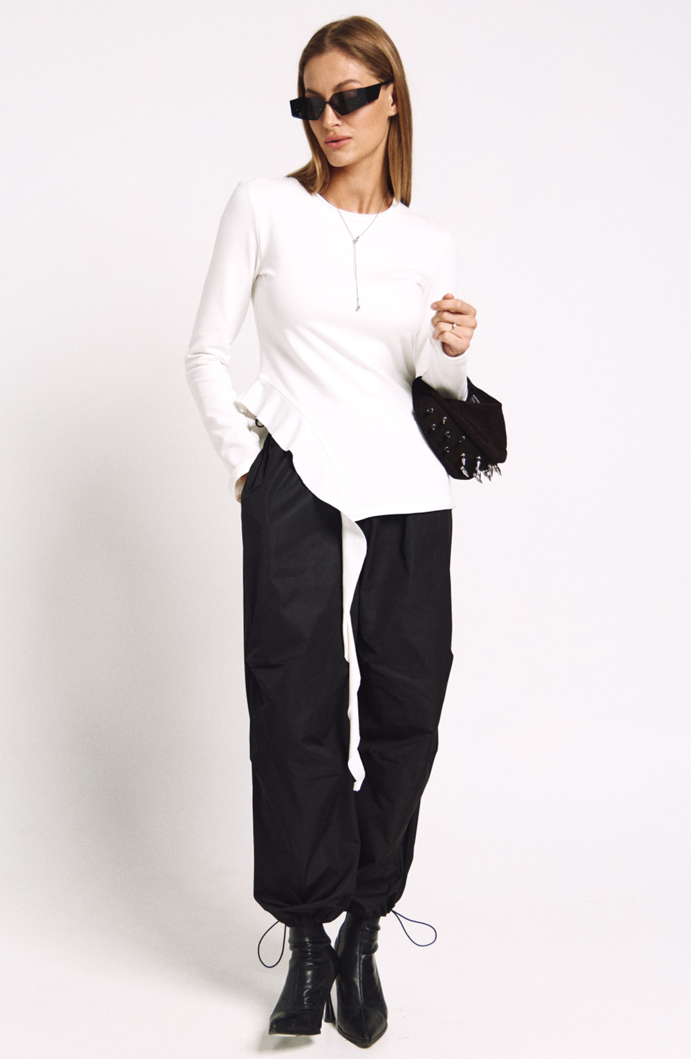 Лонгслив с декором 1236 молоко