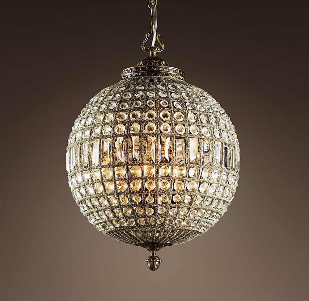 Подвесной дизайнерский светильник  19th C. Casbah Crystal Chandelier 18&quot; by Restoration Hardware
